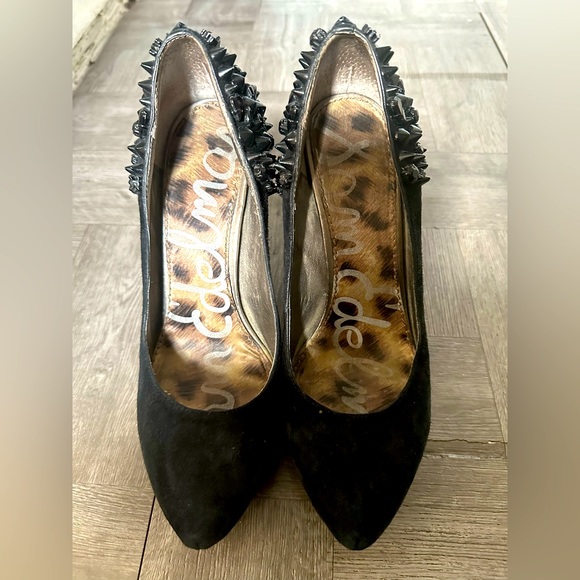 Sam Edelman Black Suede S-Roza Studded Pumps Size 7.5 READ DESCRIPTION - Picture 1 of 15